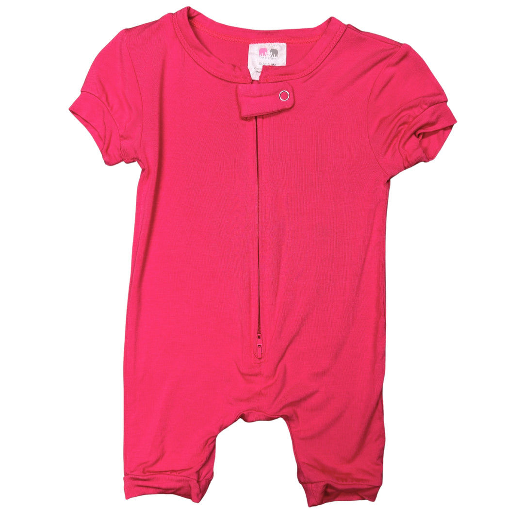 Baby Bamboo Zip Front One - Piece Shortie - Pink Elephant Brands