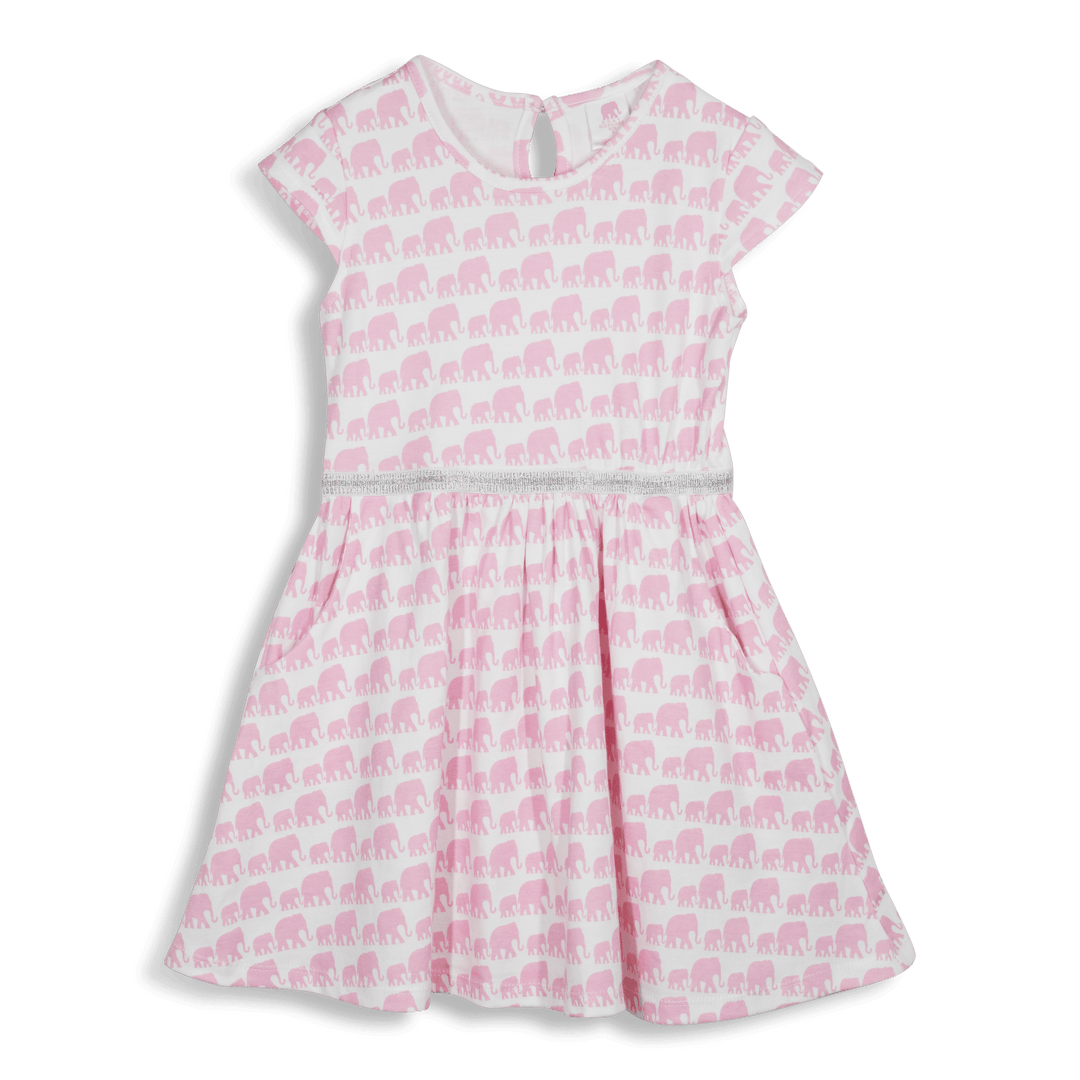 Short Sleeve Twirl Dress with Pockets - Pink Elephant Brands