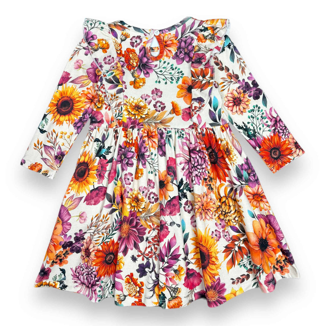 Long Sleeve Flutter Twirl Dress - Pink Elephant Brands