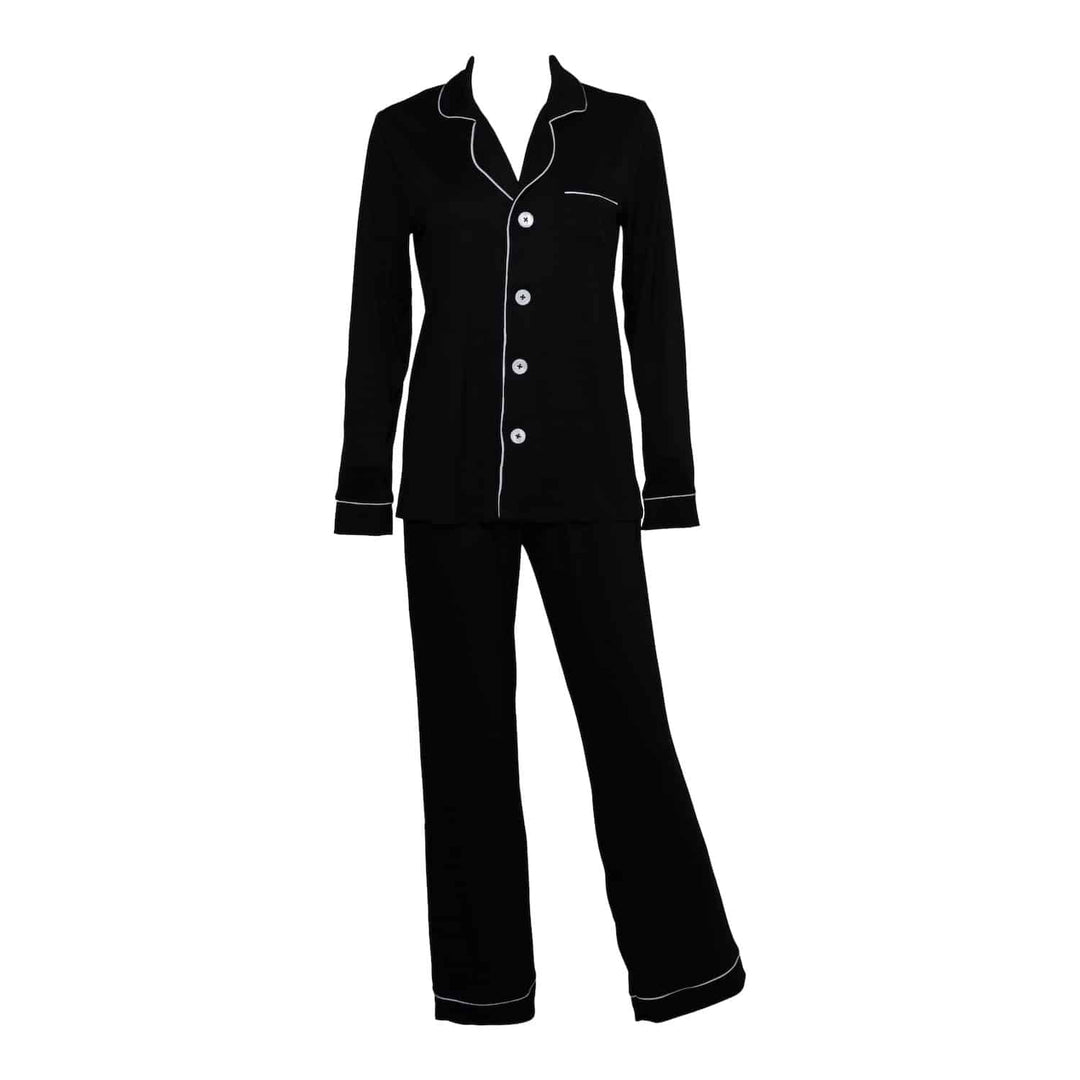Ladies Button Down Pajama Set - Pink Elephant Brands