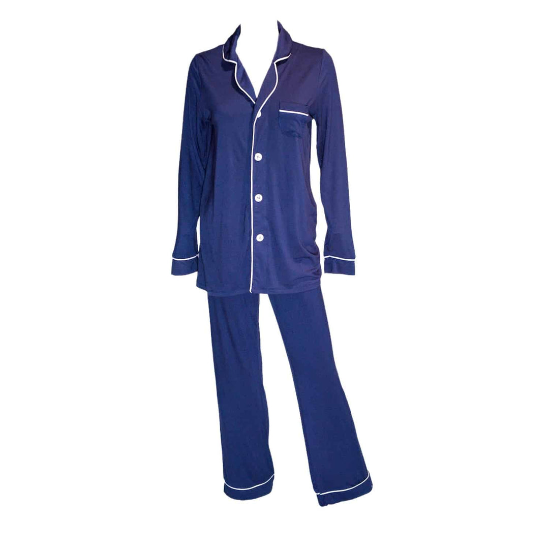 Ladies Button Down Pajama Set - Pink Elephant Brands