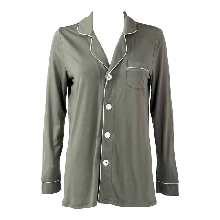 Ladies Button Down Pajama Top - Pink Elephant Brands