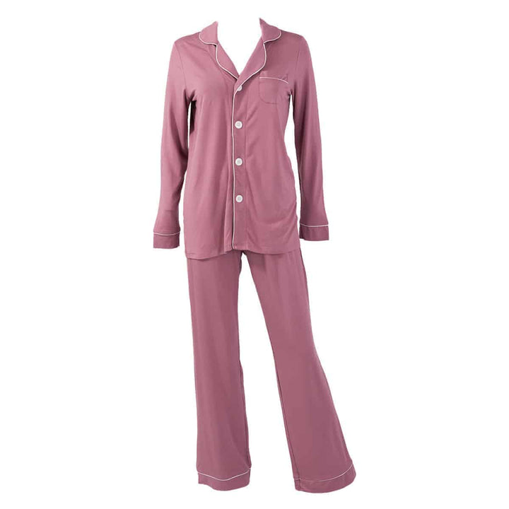 Ladies Button Down Pajama Top - Pink Elephant Brands