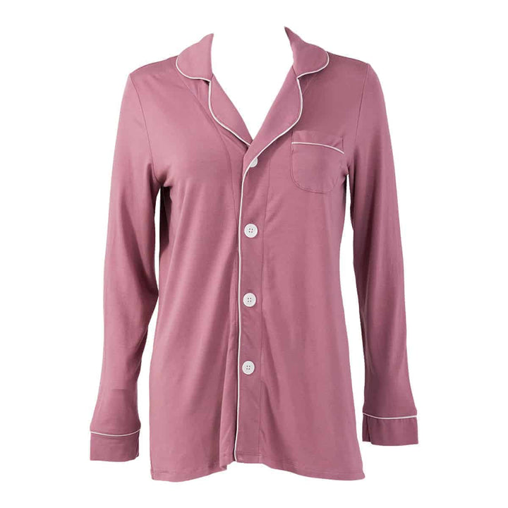 Ladies Button Down Pajama Top - Pink Elephant Brands