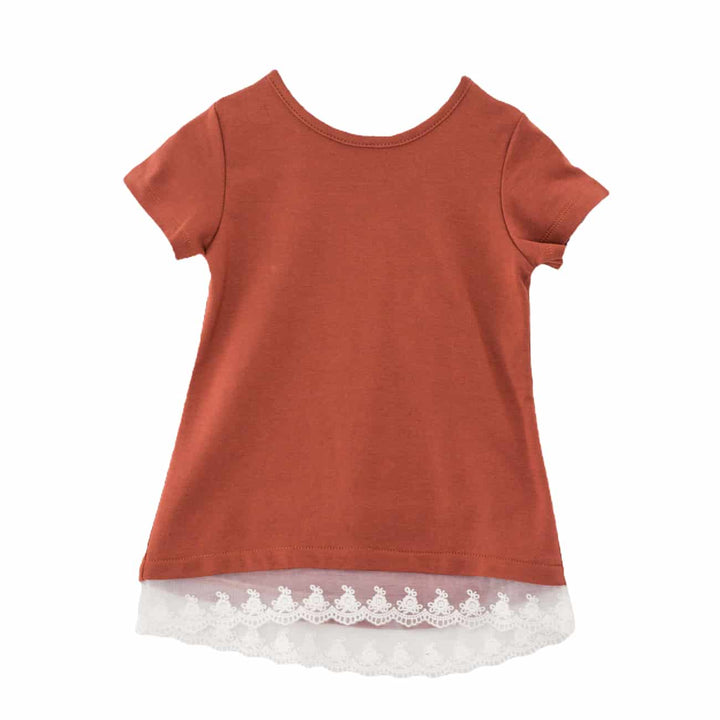 Girls Lace Trim Hi-Lo Tee