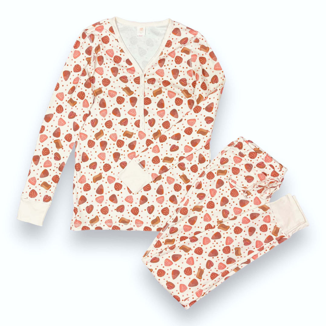 Womens Jogger & Henley Pajama Set - Pink Elephant Brands