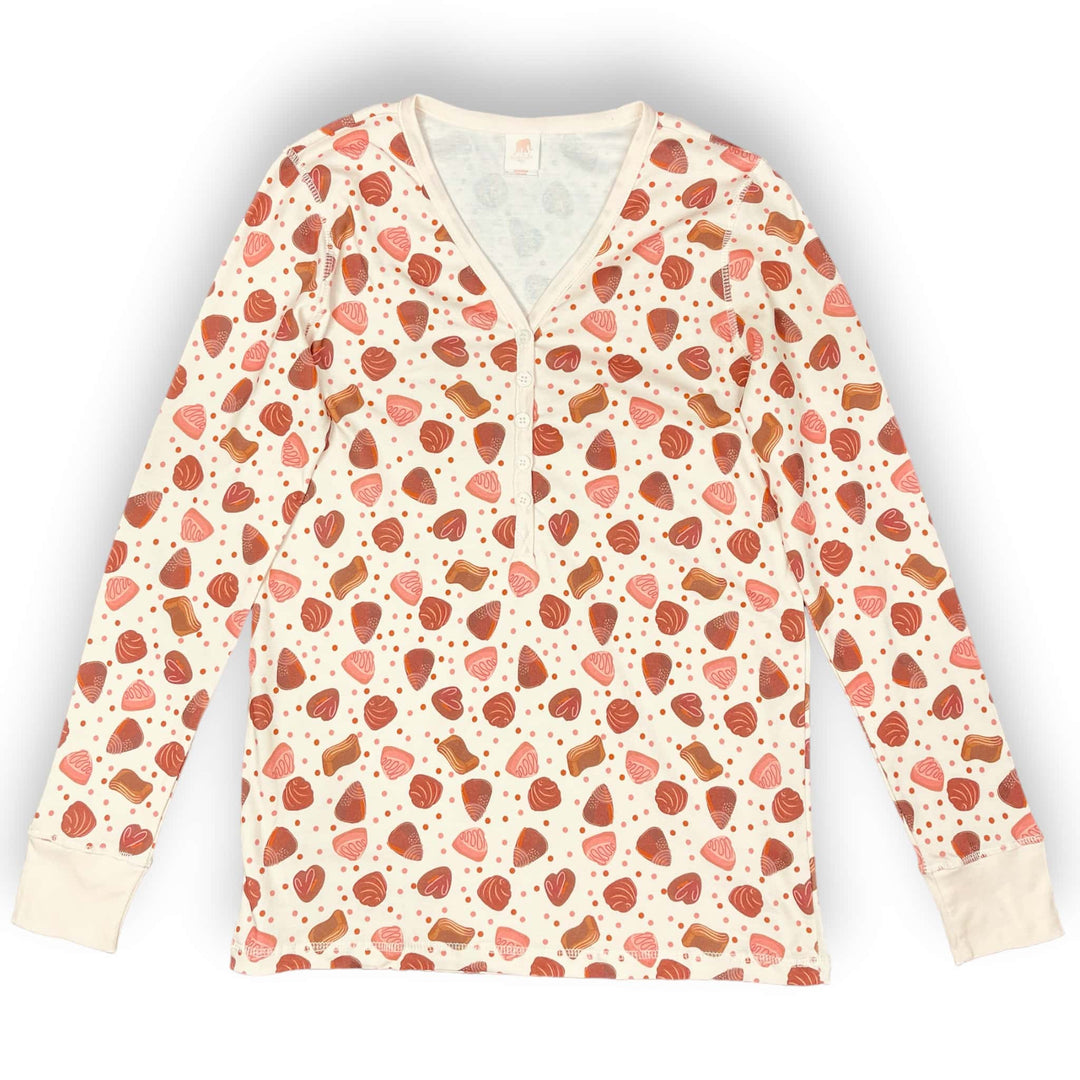 Womens Jogger &amp; Henley Pajama Set - Pink Elephant Brands