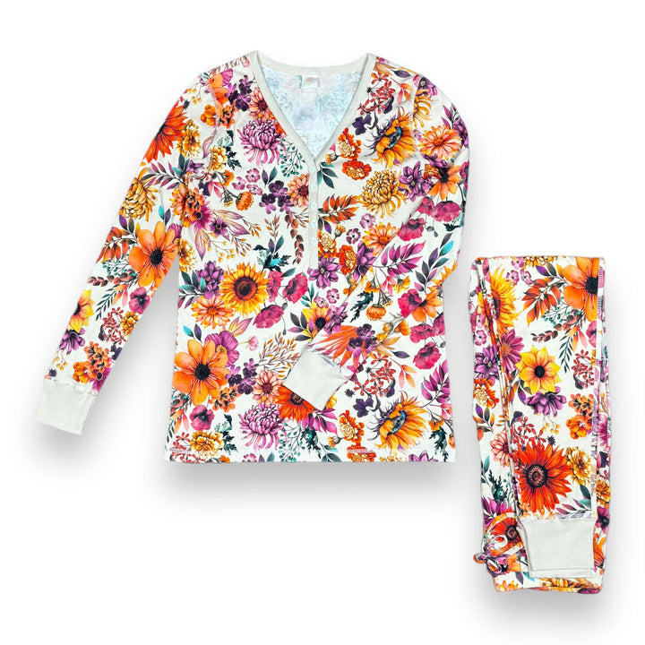 Womens Jogger &amp; Henley Pajama Set - Pink Elephant Brands