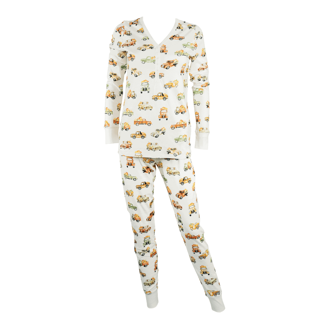 Womens Jogger/Henley Pajama Set - Pink Elephant Brands