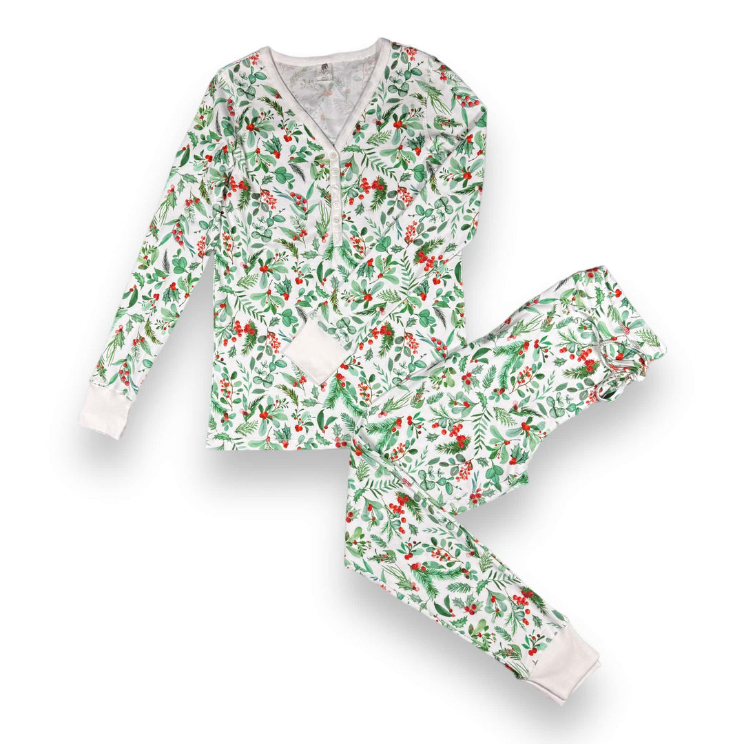 Womens Jogger & Henley Pajama Set - Pink Elephant Brands