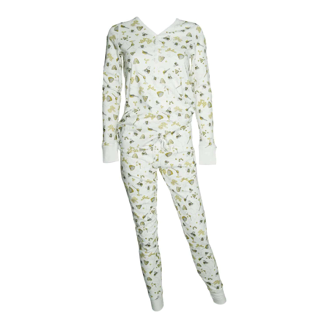 Womens Jogger & Henley Pajama Set - Pink Elephant Brands