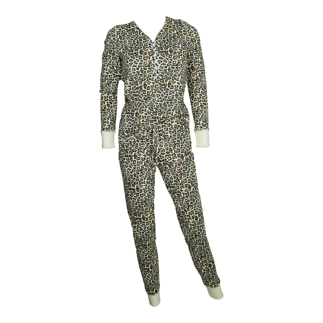 Womens Jogger/Henley Pajama Set - Pink Elephant Brands