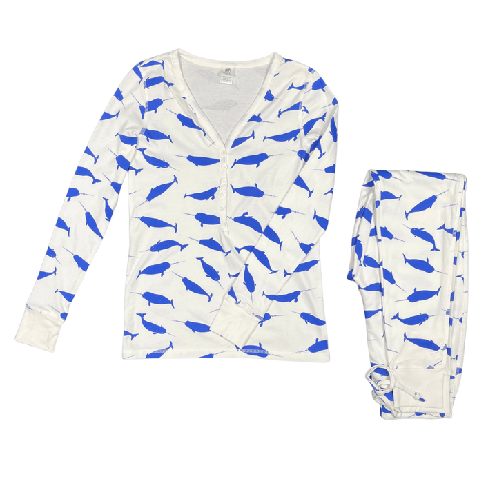 Womens Jogger/Henley Pajama Set - Pink Elephant Brands