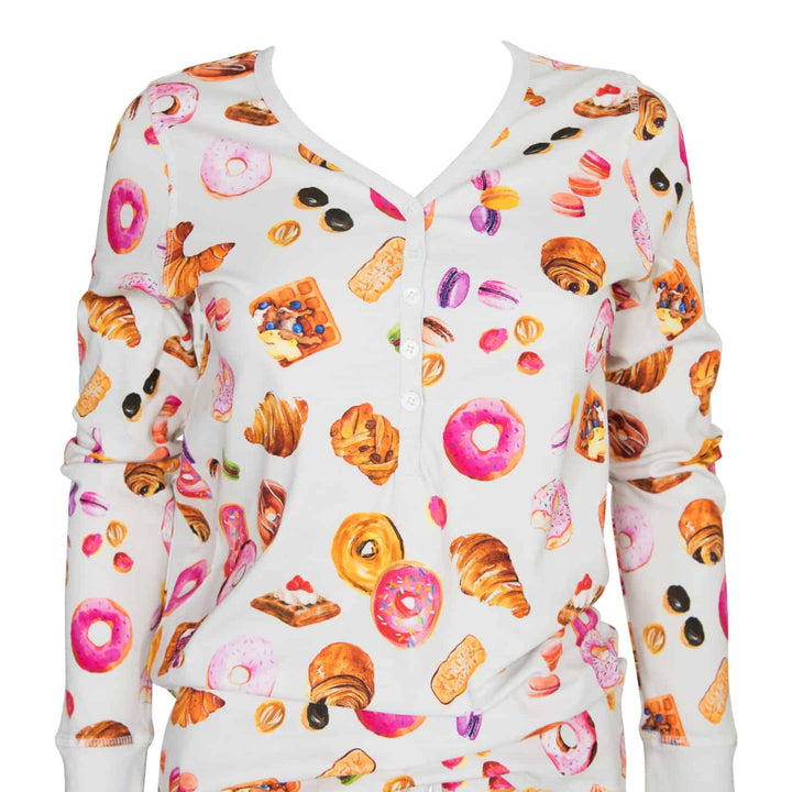 Womens Jogger/Henley Pajama Set - Pink Elephant Brands