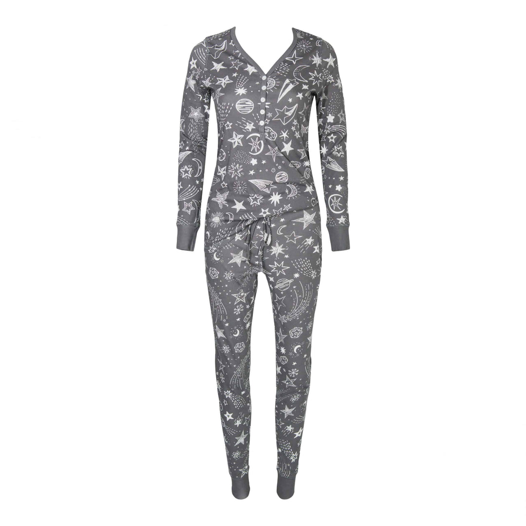Womens Jogger/Henley Pajama Set - Pink Elephant Brands
