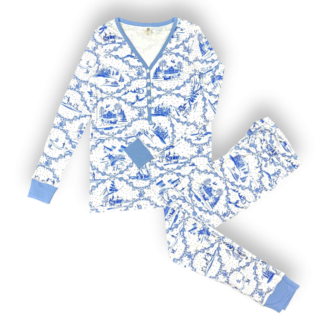 Womens Jogger & Henley Pajama Set - Pink Elephant Brands