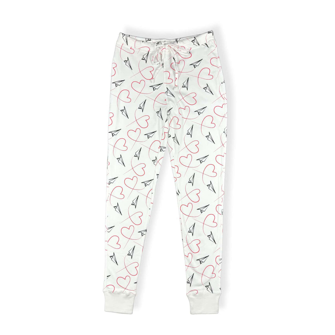 Womens Jogger &amp; Henley Pajama Set - Pink Elephant Brands