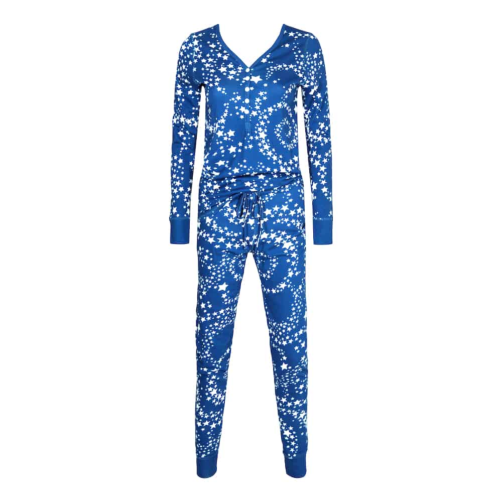 Womens Jogger/Henley Pajama Set - Pink Elephant Brands