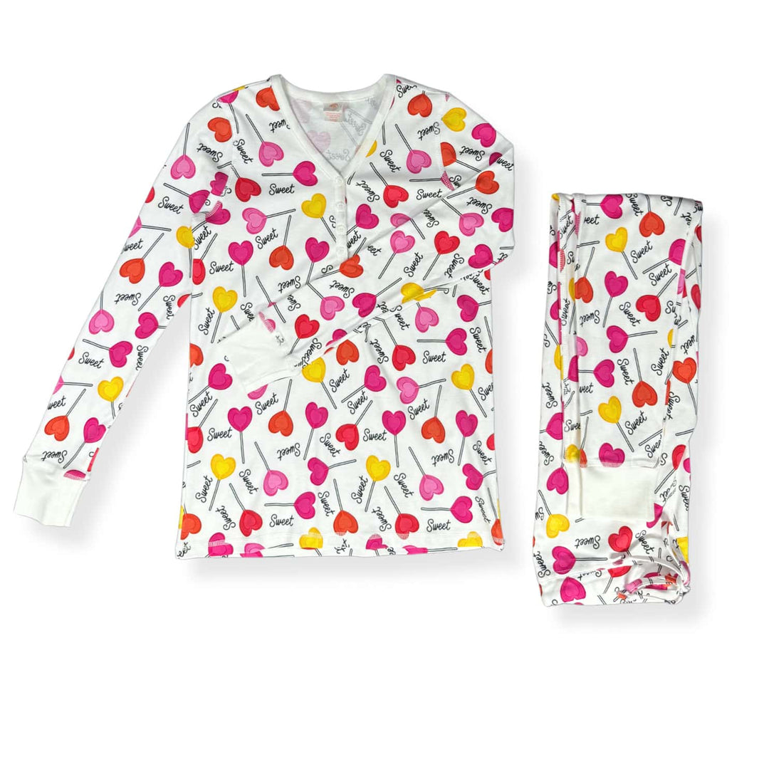 Womens Jogger & Henley Pajama Set - Pink Elephant Brands