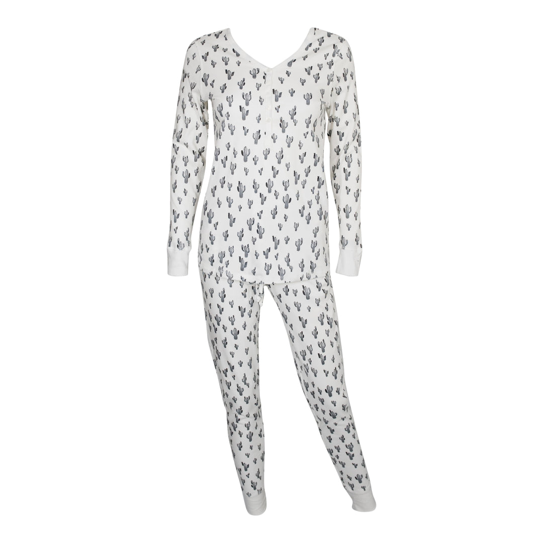 Womens Jogger/Henley Pajama Set - Pink Elephant Brands