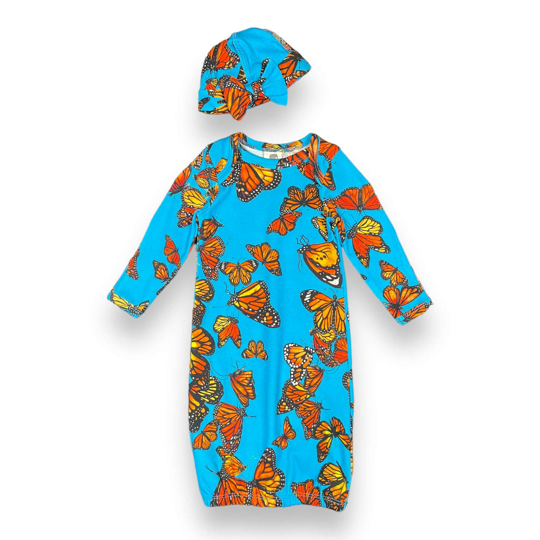 Layette Gown with Bow Cap Set