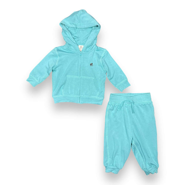 Baby Zip - Up Jogger Set in Ultra - Soft French Terry - Pink Elephant Brands