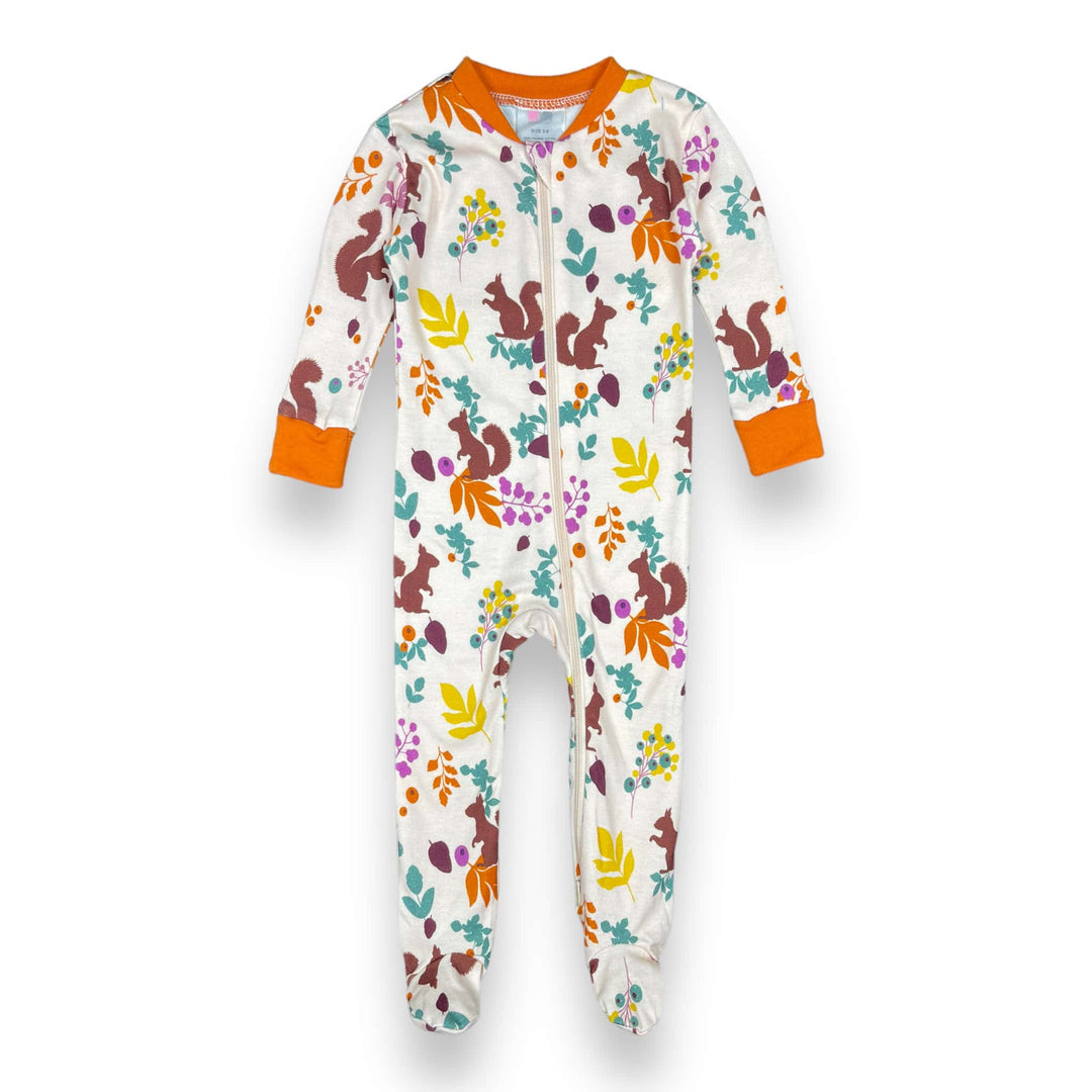 Full Zip Footed Pajama - Pink Elephant Brands