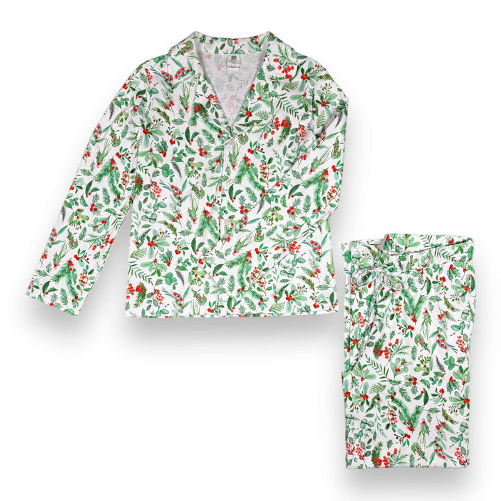 Ladies Relaxed Button Down Pajama Set - Pink Elephant Brands