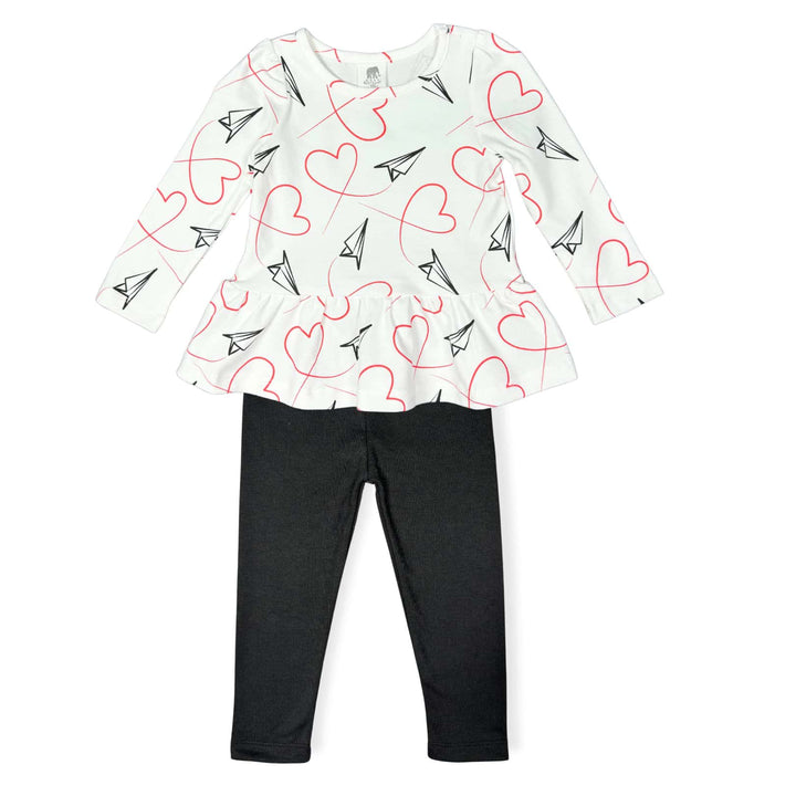 Baby Pepulum Top with Leggings Outfit