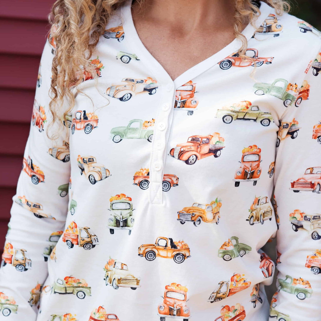 Womens Jogger/Henley Pajama Set - Pink Elephant Brands