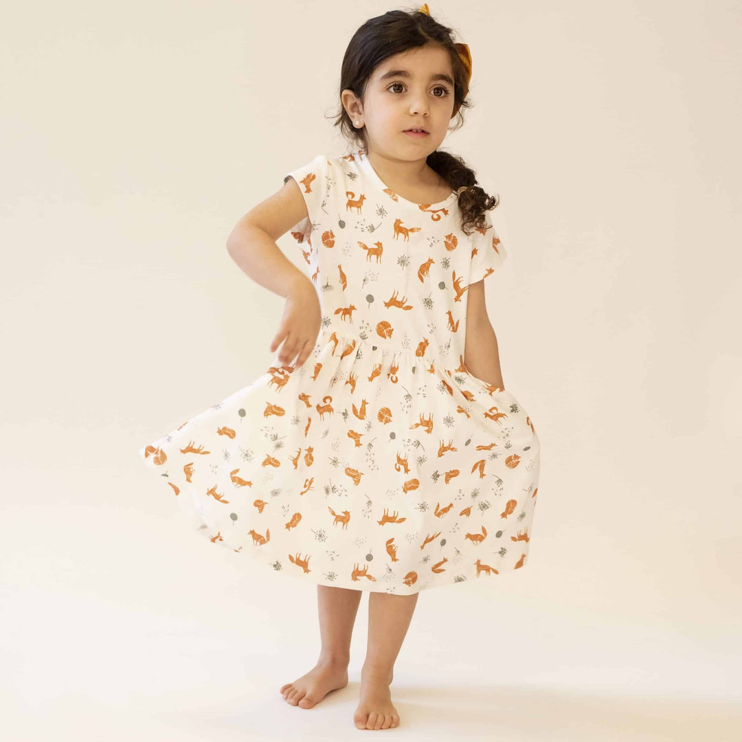 Short Sleeve Twirl Dress with Pockets - Pink Elephant Brands