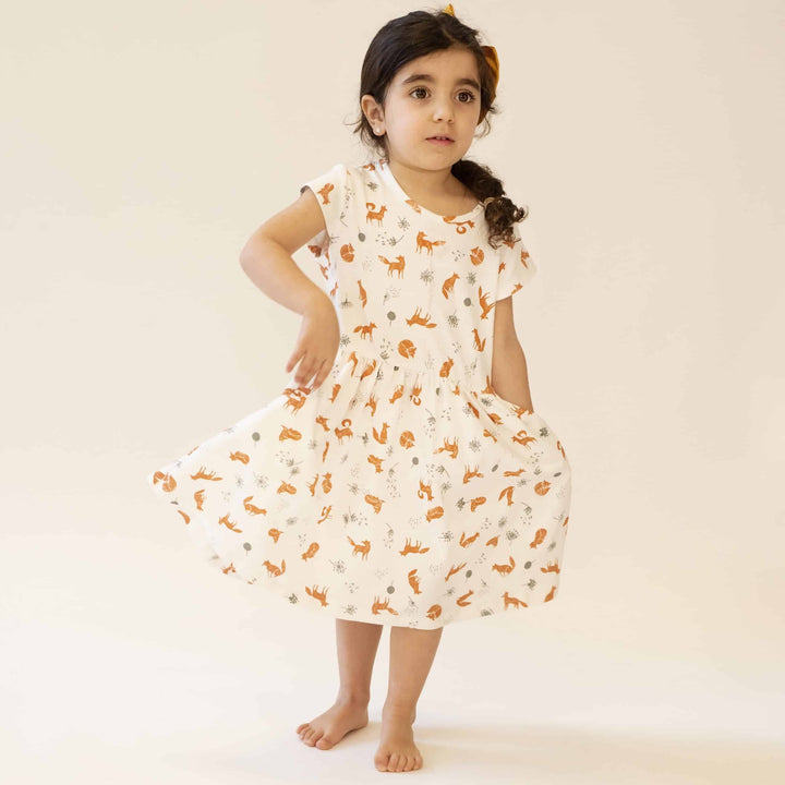 Short Sleeve Twirl Dress with Pockets - Pink Elephant Brands