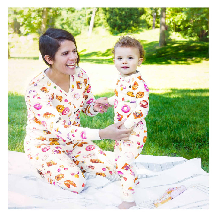 Womens Jogger/Henley Pajama Set - Pink Elephant Brands